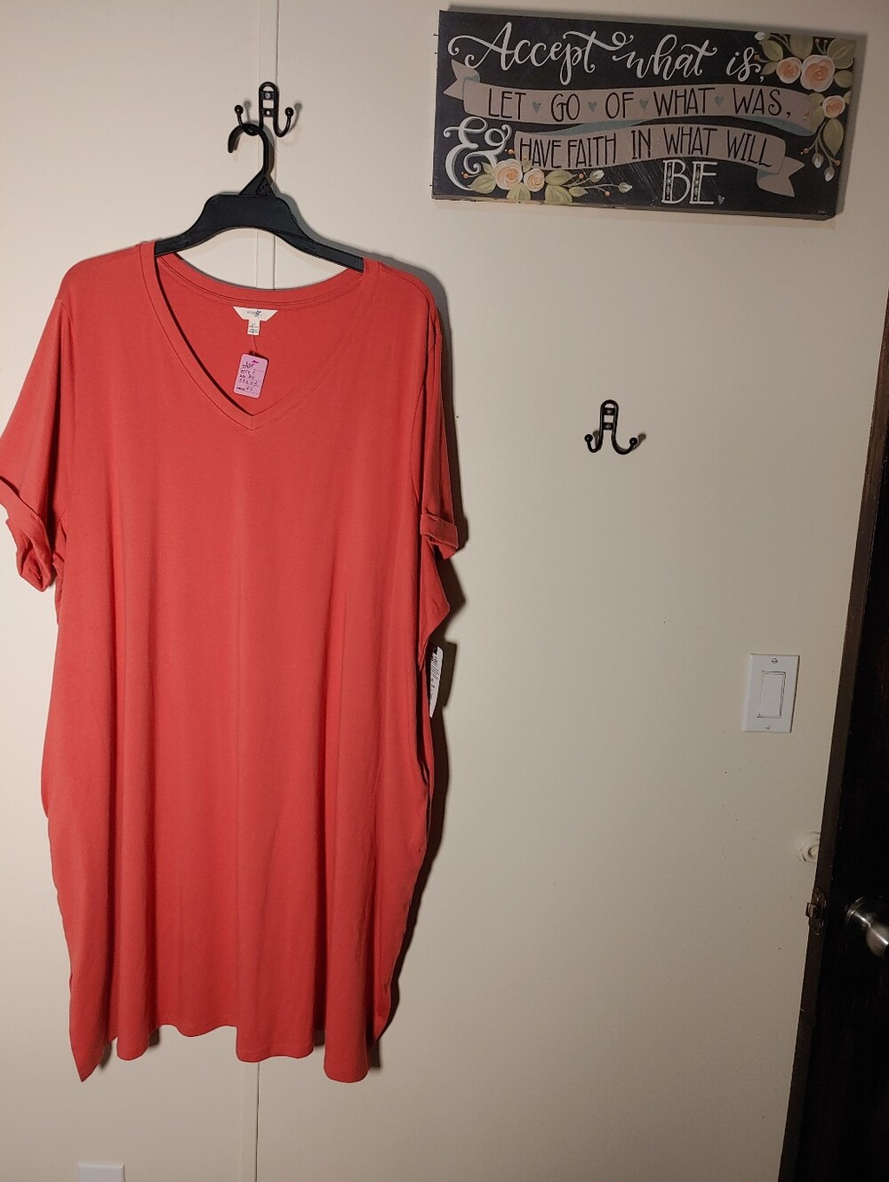 NWT 4X 28-30 Terra & Sky Terra Cotta Colored Short Sleeve Nightshirt